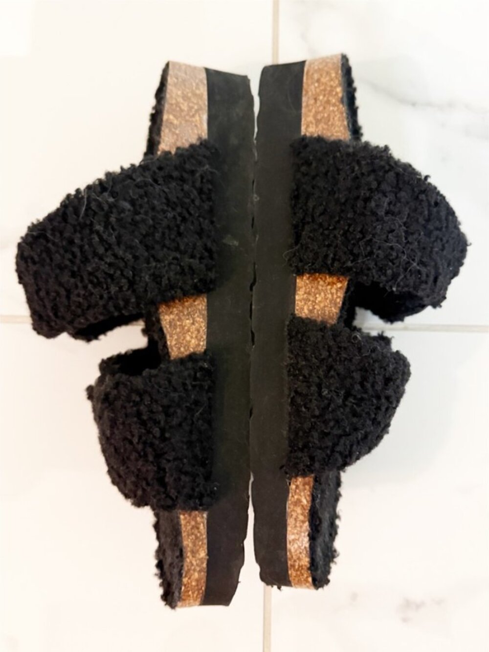 Mad Love Selema Black Boucle Lined Footbed Sandals 9 - Picture 5 of 11